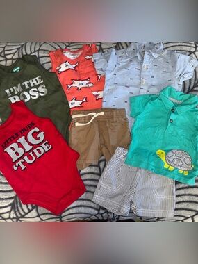 Summer Baby Bundle 3 Months - 2 Shorts, 2 Bodysuits + 3 Tops 🐢